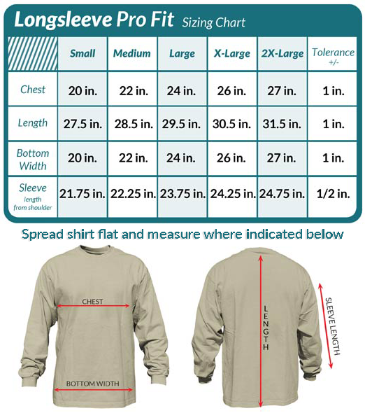 Get your perfect long sleeve t-shirt in the perfect fit. Check the guides before you buy Get your perfect Pro-Fit tees in the more streamlined fit. Check the fit charts first