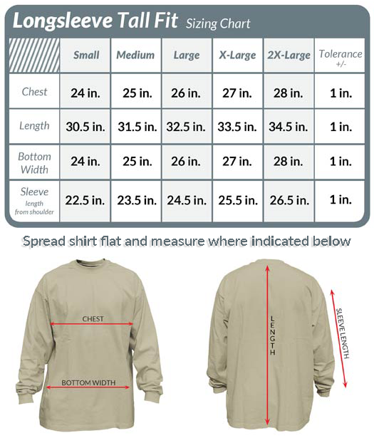 Get your perfect long sleeve t-shirt in the perfect fit. Check the guides before you buy Get your perfect long sleeve t-shirt in the perfect fit. Check the fit guides and save some money
